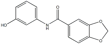 N-(3-hydroxyphenyl)-2H-1,3-benzodioxole-5-carboxamide Struktur