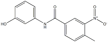 N-(3-hydroxyphenyl)-4-methyl-3-nitrobenzamide 化学構造式