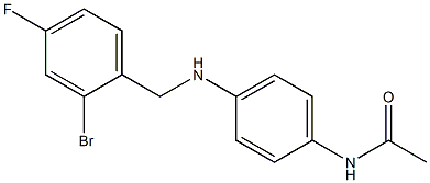 N-(4-{[(2-bromo-4-fluorophenyl)methyl]amino}phenyl)acetamide,,结构式