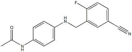 N-(4-{[(5-cyano-2-fluorophenyl)methyl]amino}phenyl)acetamide 化学構造式