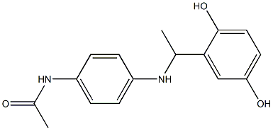 N-(4-{[1-(2,5-dihydroxyphenyl)ethyl]amino}phenyl)acetamide Struktur