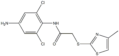 N-(4-amino-2,6-dichlorophenyl)-2-[(4-methyl-1,3-thiazol-2-yl)sulfanyl]acetamide Structure