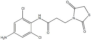 N-(4-amino-2,6-dichlorophenyl)-3-(2,4-dioxo-1,3-thiazolidin-3-yl)propanamide 化学構造式