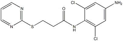 N-(4-amino-2,6-dichlorophenyl)-3-(pyrimidin-2-ylsulfanyl)propanamide 化学構造式