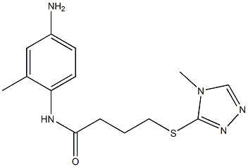 N-(4-amino-2-methylphenyl)-4-[(4-methyl-4H-1,2,4-triazol-3-yl)sulfanyl]butanamide 化学構造式