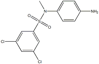 N-(4-aminophenyl)-3,5-dichloro-N-methylbenzene-1-sulfonamide 化学構造式
