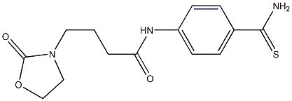 N-(4-carbamothioylphenyl)-4-(2-oxo-1,3-oxazolidin-3-yl)butanamide Struktur