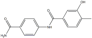 N-(4-carbamoylphenyl)-3-hydroxy-4-methylbenzamide Structure