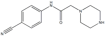N-(4-cyanophenyl)-2-(piperazin-1-yl)acetamide 化学構造式