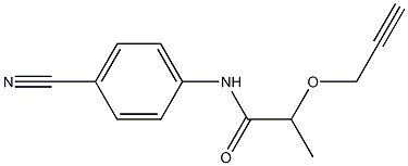 N-(4-cyanophenyl)-2-(prop-2-yn-1-yloxy)propanamide 化学構造式