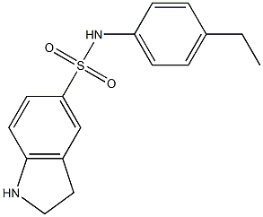 N-(4-ethylphenyl)-2,3-dihydro-1H-indole-5-sulfonamide,,结构式