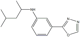 N-(4-methylpentan-2-yl)-3-(1,3,4-oxadiazol-2-yl)aniline,,结构式