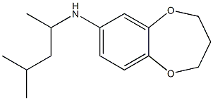 N-(4-methylpentan-2-yl)-3,4-dihydro-2H-1,5-benzodioxepin-7-amine,,结构式