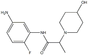 N-(5-amino-2-fluorophenyl)-2-(4-hydroxypiperidin-1-yl)propanamide,,结构式