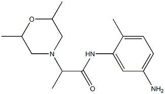 N-(5-amino-2-methylphenyl)-2-(2,6-dimethylmorpholin-4-yl)propanamide Struktur