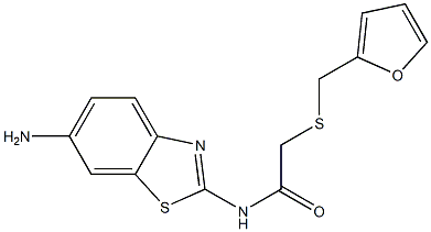 N-(6-amino-1,3-benzothiazol-2-yl)-2-[(furan-2-ylmethyl)sulfanyl]acetamide 结构式