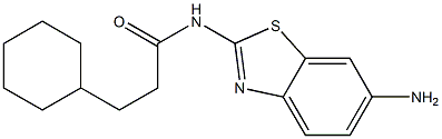 N-(6-amino-1,3-benzothiazol-2-yl)-3-cyclohexylpropanamide,,结构式