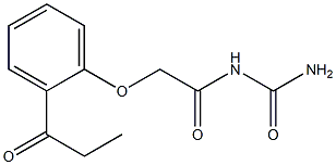 N-(aminocarbonyl)-2-(2-propionylphenoxy)acetamide Struktur