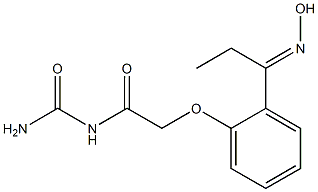 N-(aminocarbonyl)-2-{2-[(1E)-N-hydroxypropanimidoyl]phenoxy}acetamide Struktur