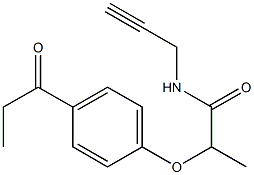 N-(prop-2-yn-1-yl)-2-(4-propanoylphenoxy)propanamide,,结构式