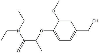 N,N-diethyl-2-[4-(hydroxymethyl)-2-methoxyphenoxy]propanamide,,结构式