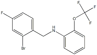 N-[(2-bromo-4-fluorophenyl)methyl]-2-(trifluoromethoxy)aniline 化学構造式