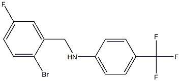 N-[(2-bromo-5-fluorophenyl)methyl]-4-(trifluoromethyl)aniline 化学構造式