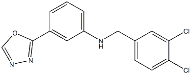 N-[(3,4-dichlorophenyl)methyl]-3-(1,3,4-oxadiazol-2-yl)aniline Struktur