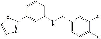 N-[(3,4-dichlorophenyl)methyl]-3-(1,3,4-oxadiazol-2-yl)aniline 化学構造式