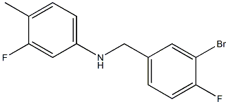 N-[(3-bromo-4-fluorophenyl)methyl]-3-fluoro-4-methylaniline,,结构式