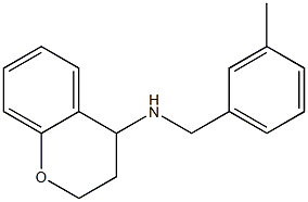 N-[(3-methylphenyl)methyl]-3,4-dihydro-2H-1-benzopyran-4-amine,,结构式