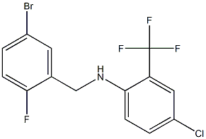 N-[(5-bromo-2-fluorophenyl)methyl]-4-chloro-2-(trifluoromethyl)aniline 结构式