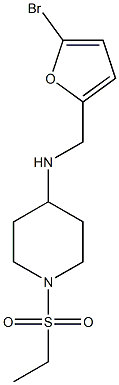N-[(5-bromofuran-2-yl)methyl]-1-(ethanesulfonyl)piperidin-4-amine 化学構造式