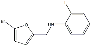 N-[(5-bromofuran-2-yl)methyl]-2-iodoaniline 化学構造式