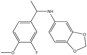 N-[1-(3-fluoro-4-methoxyphenyl)ethyl]-2H-1,3-benzodioxol-5-amine 结构式