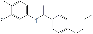 N-[1-(4-butylphenyl)ethyl]-3-chloro-4-methylaniline Struktur