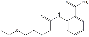 N-[2-(aminocarbonothioyl)phenyl]-2-(2-ethoxyethoxy)acetamide Struktur