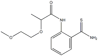 N-[2-(aminocarbonothioyl)phenyl]-2-(2-methoxyethoxy)propanamide 化学構造式