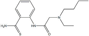 N-[2-(aminocarbonothioyl)phenyl]-2-[butyl(ethyl)amino]acetamide Struktur