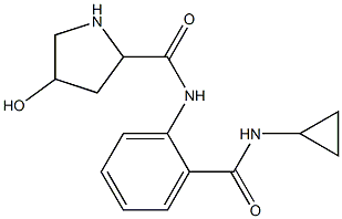 N-[2-(cyclopropylcarbamoyl)phenyl]-4-hydroxypyrrolidine-2-carboxamide 化学構造式