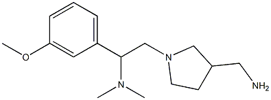 N-[2-[3-(aminomethyl)pyrrolidin-1-yl]-1-(3-methoxyphenyl)ethyl]-N,N-dimethylamine,,结构式