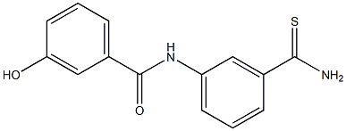 N-[3-(aminocarbonothioyl)phenyl]-3-hydroxybenzamide,,结构式