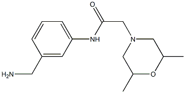 N-[3-(aminomethyl)phenyl]-2-(2,6-dimethylmorpholin-4-yl)acetamide Struktur