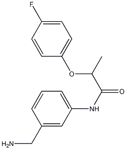 N-[3-(aminomethyl)phenyl]-2-(4-fluorophenoxy)propanamide 化学構造式