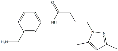 N-[3-(aminomethyl)phenyl]-4-(3,5-dimethyl-1H-pyrazol-1-yl)butanamide Structure