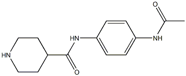 N-[4-(acetylamino)phenyl]piperidine-4-carboxamide,,结构式