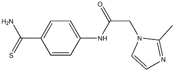 N-[4-(aminocarbonothioyl)phenyl]-2-(2-methyl-1H-imidazol-1-yl)acetamide Struktur
