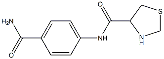N-[4-(aminocarbonyl)phenyl]-1,3-thiazolidine-4-carboxamide,,结构式