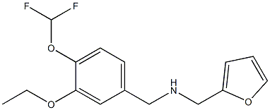 N-[4-(difluoromethoxy)-3-ethoxybenzyl]-N-(2-furylmethyl)amine,,结构式