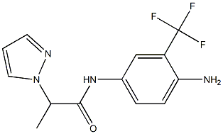 N-[4-amino-3-(trifluoromethyl)phenyl]-2-(1H-pyrazol-1-yl)propanamide Structure